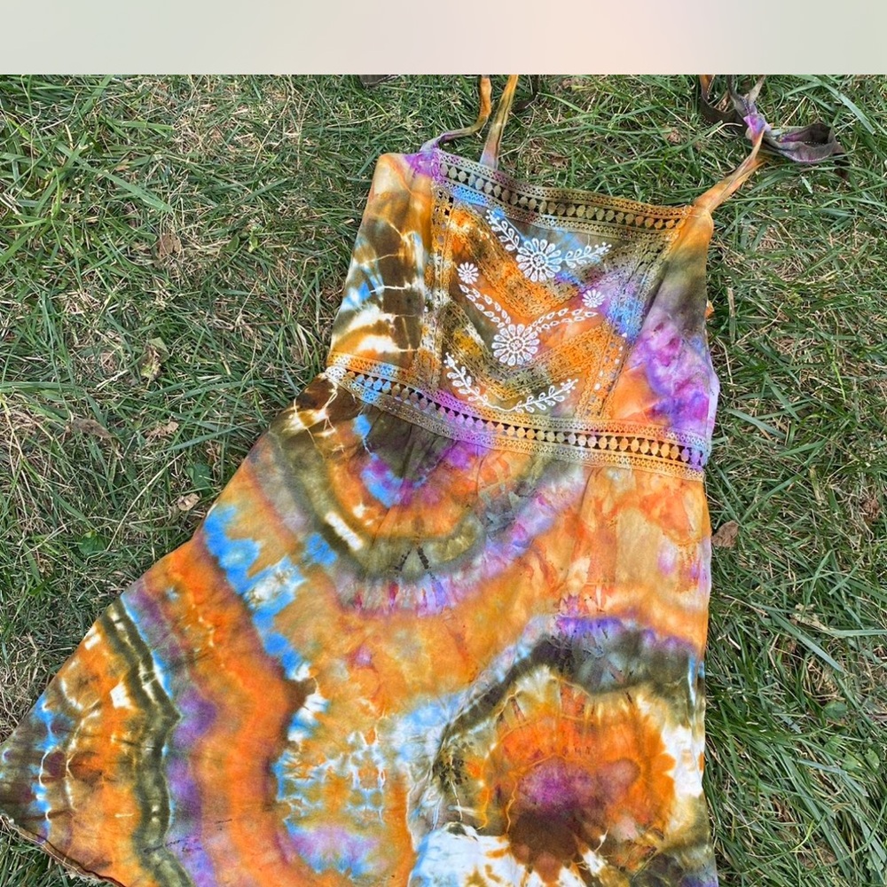 Vibrant Tie-Dye Spaghetti Strap One Piece
